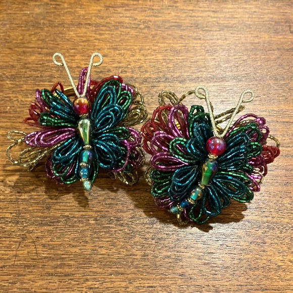 Dining Beaded Dragonfly Napkin Rings Poshmark